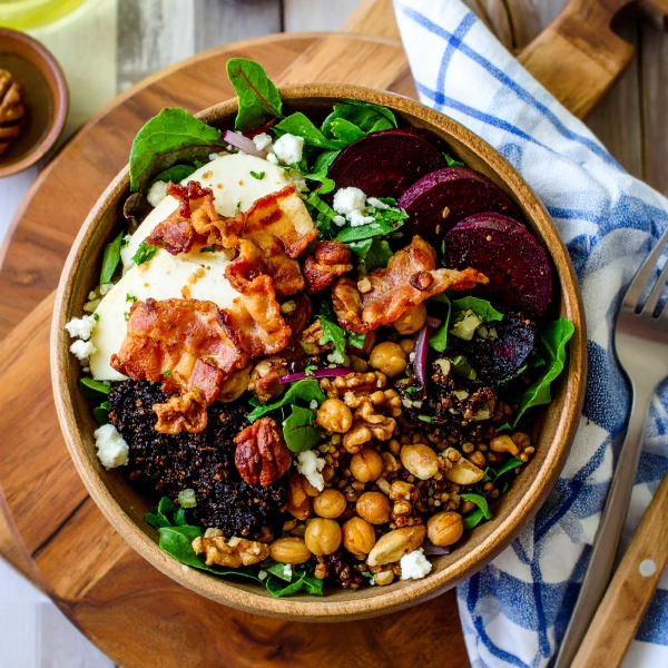 Bacon and black pudding salad